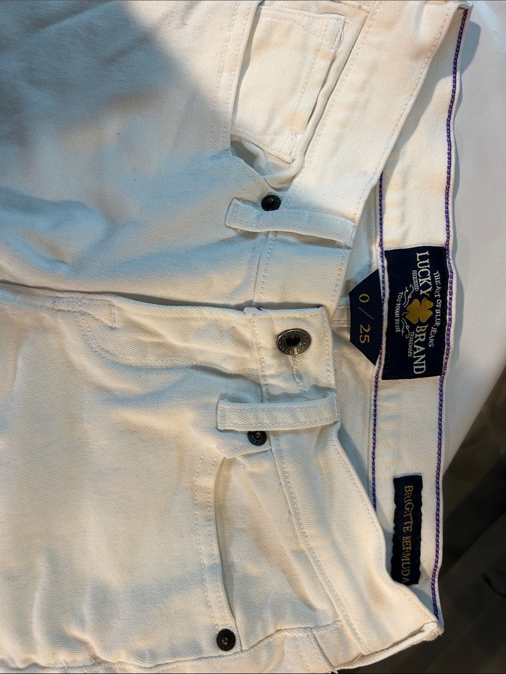 Lucky Brand Slim Brigette Bermuda White Jeans - Picture 5 of 9